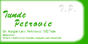 tunde petrovic business card